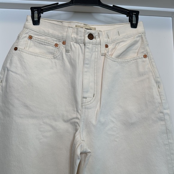 Madewell‎ Baggy Straight Jeans in Vintage Canvas Wash Sz 25 cream color - Picture 4 of 13